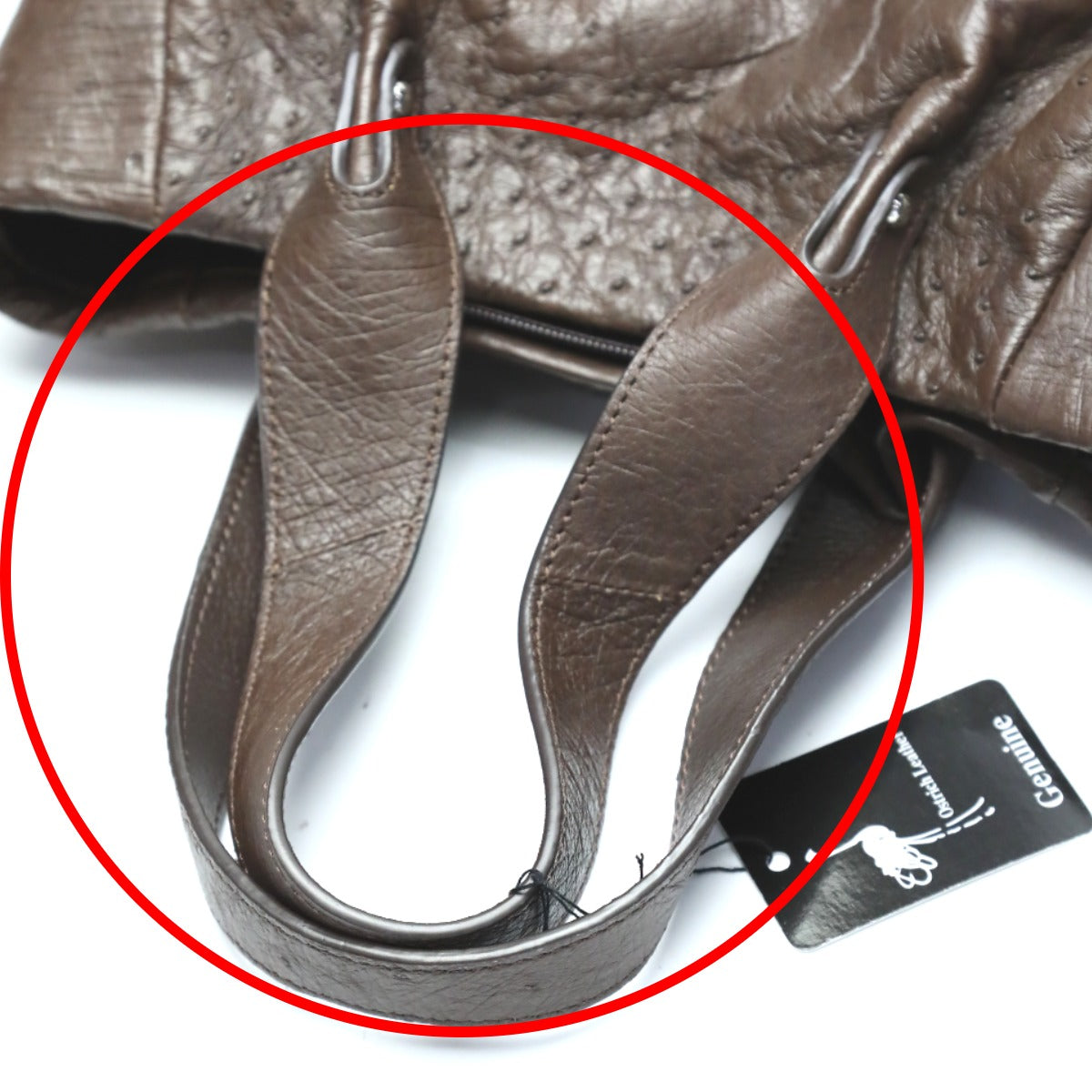 オーストリッチ ostrich ハンドバッグ
2way フルポイント TOPファスナー ショルダー付き オーストリッチ JNH-2750A ダークブラウン 【SS】