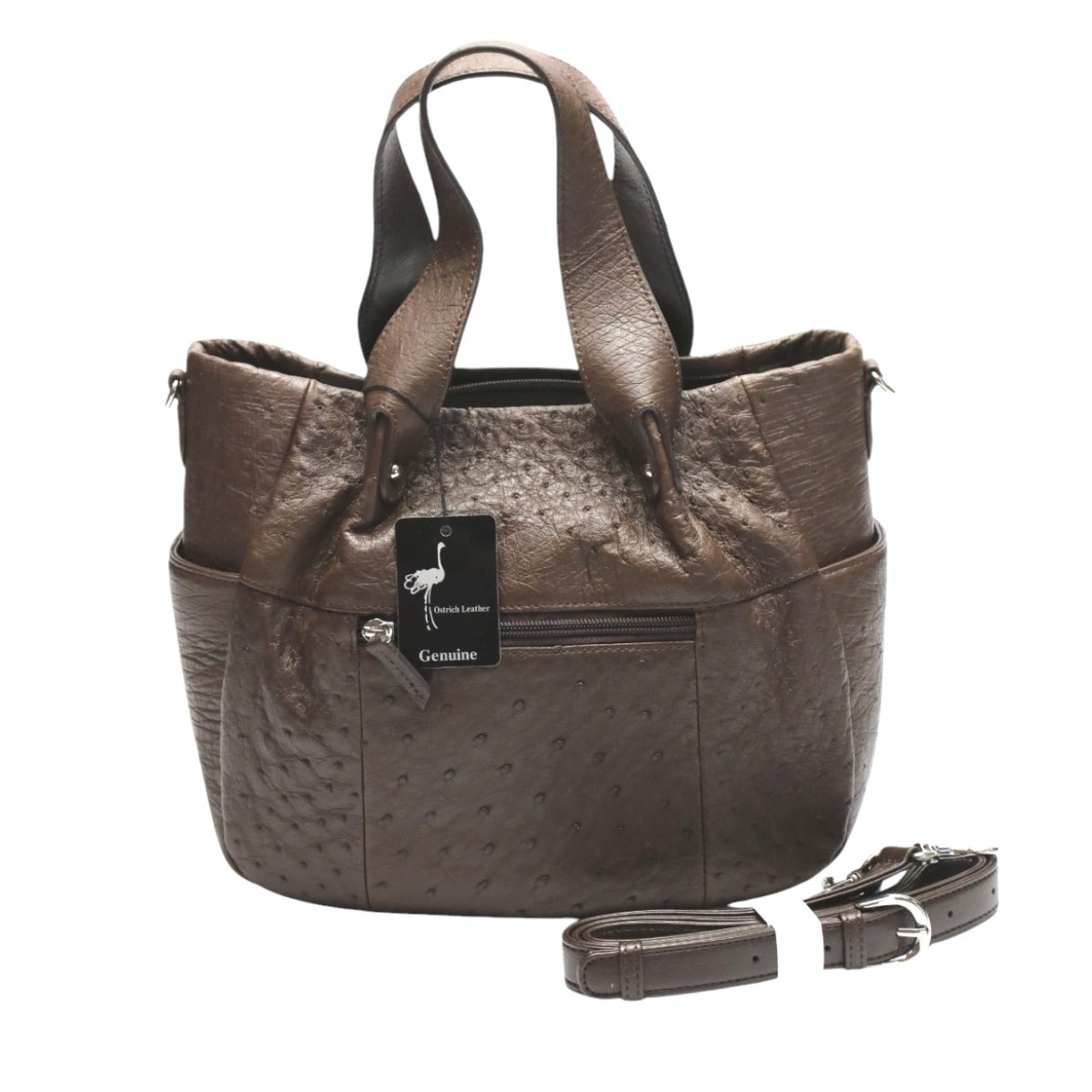 オーストリッチ ostrich ハンドバッグ
2way フルポイント TOPファスナー ショルダー付き オーストリッチ JNH-2750A ダークブラウン 【SS】