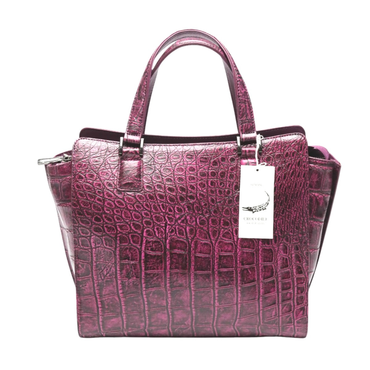クロコダイル CROCODILE ハンドバッグ
2WAY ショルダーストラップ付 クロコダイル LB-3055 パープル 【SS】