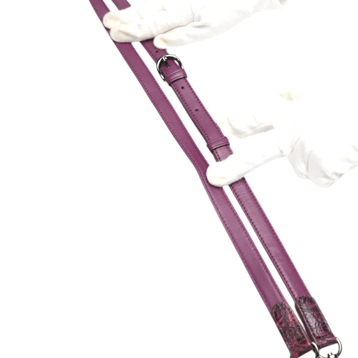 クロコダイル CROCODILE ハンドバッグ
2WAY ショルダーストラップ付 クロコダイル LB-3055 パープル 【SS】