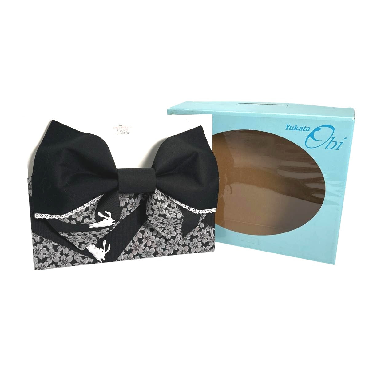 浴衣帯
うさぎ模様 作り帯 リボン型 コットン ブラック 【SS】
【中古】