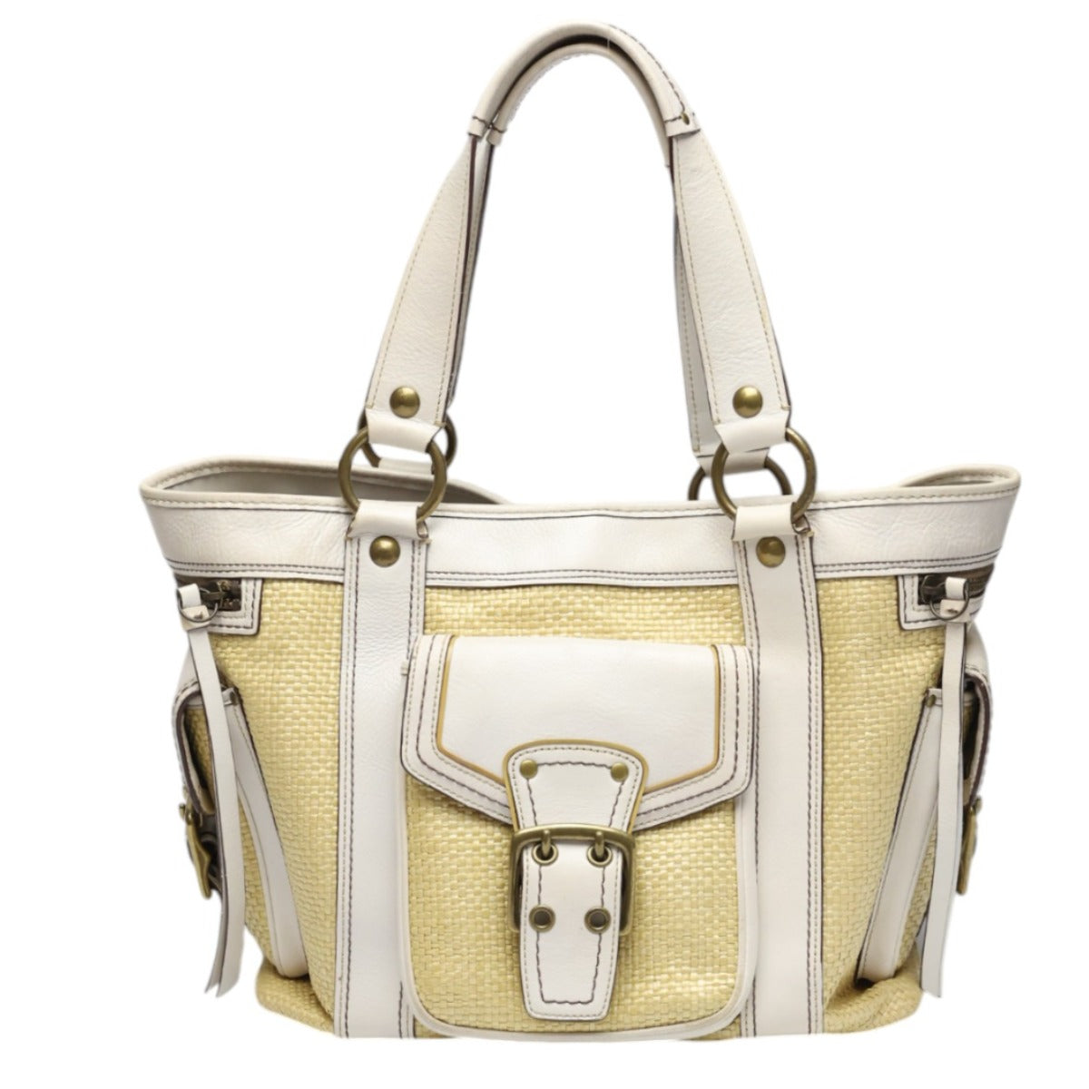 コーチ COACH トートバッグ
カゴバッグ ストロー×レザー レザー 114 ベージュ×ホワイト 【SS】
【中古】