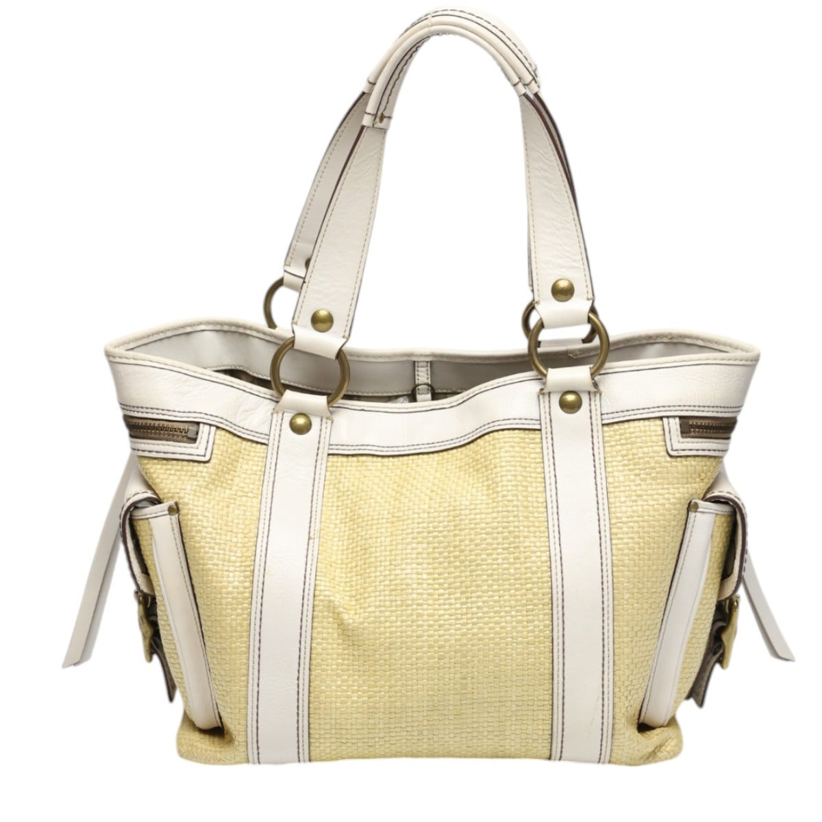 コーチ COACH トートバッグ
カゴバッグ ストロー×レザー レザー 114 ベージュ×ホワイト 【SS】
【中古】