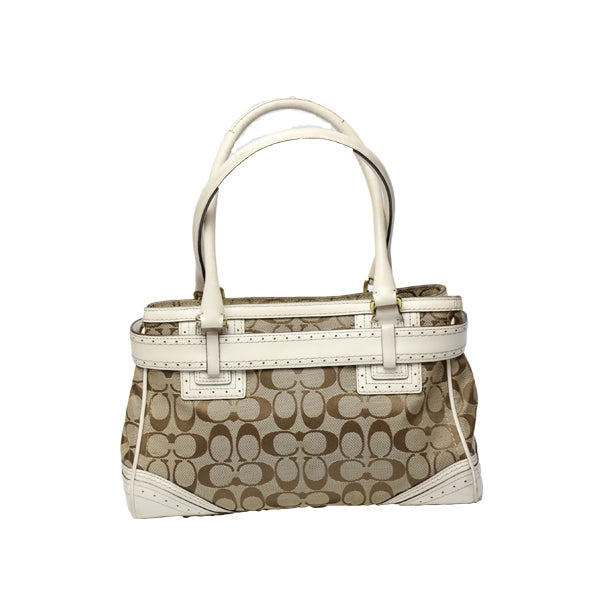 コーチ COACH ハンドバッグ
ハンプトンズシグネチャー キャリオール トートバッグ レザー F10507 カーキ×ブラウン 【SS】
【中古】