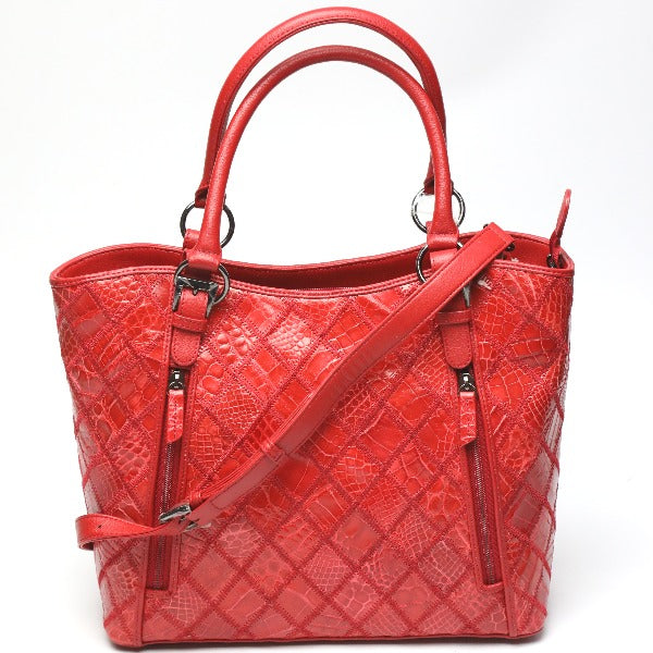 カイマンクロコダイル CAIMAN CROCODILE ショルダーバッグ
2WAY クロコダイル ハンドバッグ クロコダイル LB7003 レッド 【H】