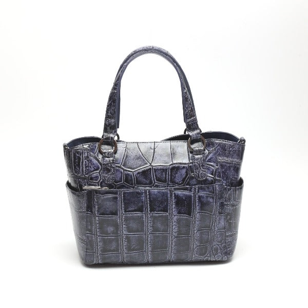 クロコダイル CROCODILE ショルダーバッグ
トートバッグ 2WAYバッグ サイドポケット付き アンティーク加工 天ファスナー クロコダイル LB-3057 【SS】