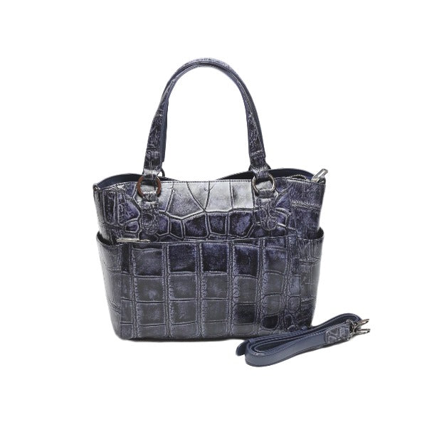 クロコダイル CROCODILE ショルダーバッグ
トートバッグ 2WAYバッグ サイドポケット付き アンティーク加工 天ファスナー クロコダイル LB-3057 【SS】