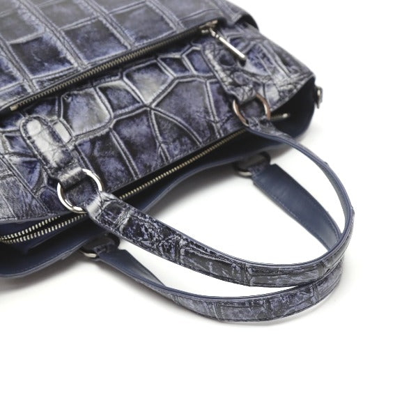クロコダイル CROCODILE ショルダーバッグ
トートバッグ 2WAYバッグ サイドポケット付き アンティーク加工 天ファスナー クロコダイル LB-3057 【SS】