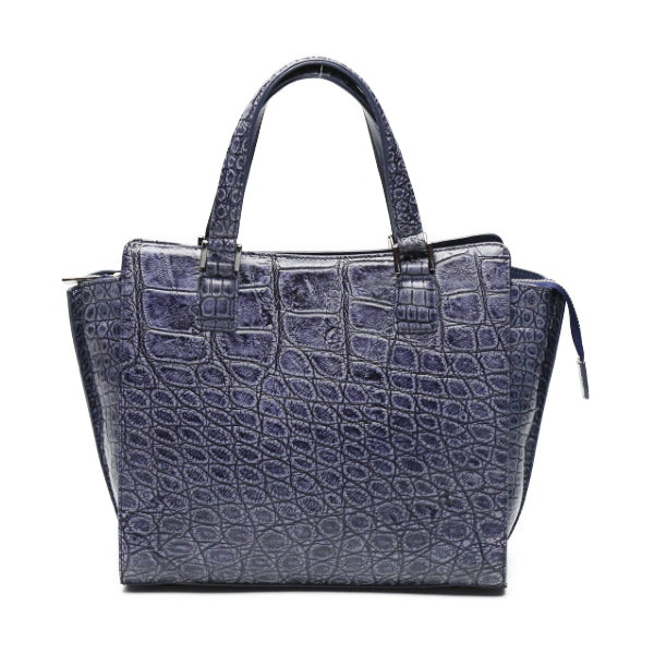 クロコダイル CROCODILE ハンドバッグ
2WAY ショルダーストラップ付 クロコダイル LB-3055 ネイビー 【SS】