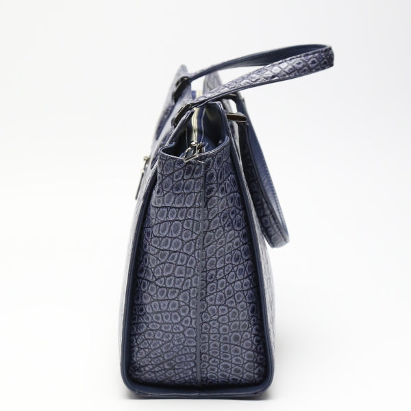 クロコダイル CROCODILE ハンドバッグ
2WAY ショルダーストラップ付 クロコダイル LB-3055 ネイビー 【SS】