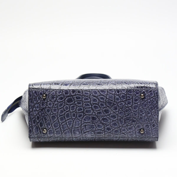 クロコダイル CROCODILE ハンドバッグ
2WAY ショルダーストラップ付 クロコダイル LB-3055 ネイビー 【SS】
