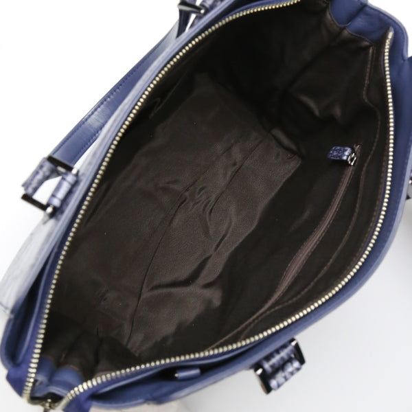 クロコダイル CROCODILE ハンドバッグ
2WAY ショルダーストラップ付 クロコダイル LB-3055 ネイビー 【SS】