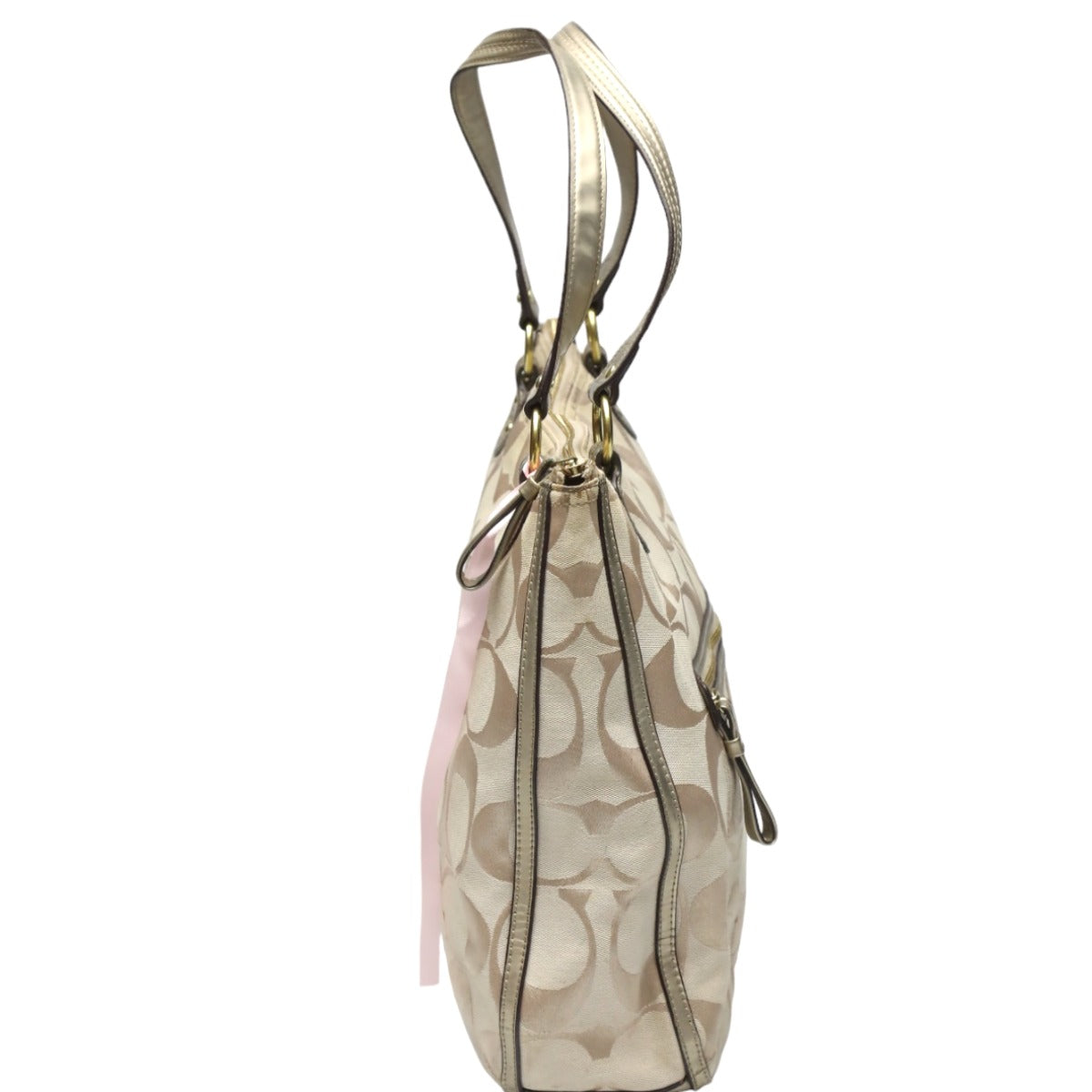 コーチ COACH トートバッグ
ポピーシグネチャー ハリー メタリックレップス レザー 22447 ベージュ×メタリック 【SS】
【中古】