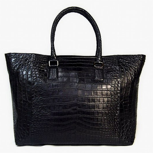 クロコダイル CROCODILE トートバッグ
 ヘンローン社製 天ファスナーショルダー ユニセッックス 4482 ブラック 【SS】