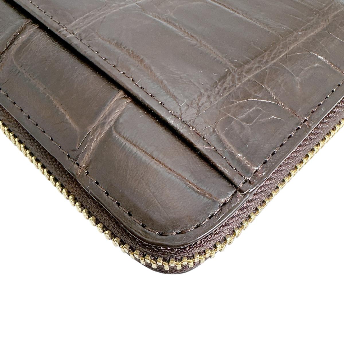クロコダイル CROCODILE 長財布
ラウンドファスナー マット 外ポケット付 クロコダイル 52658 ニコチン 【H】