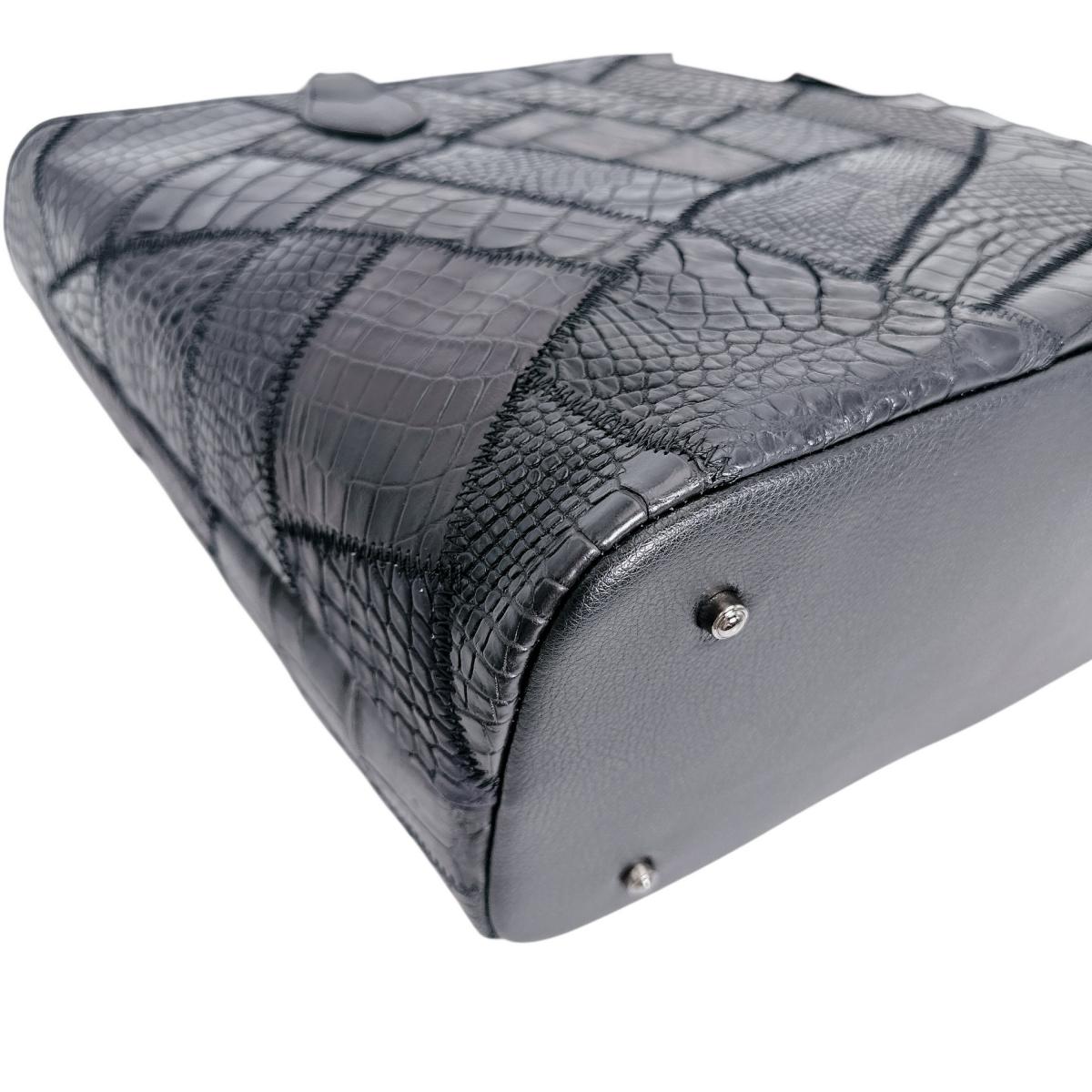 クロコダイル CROCODILE トートバッグ
トートバッグ 天ファスナー パッチワーク クロコダイル LB-7001BLACKM ブラック 【SS】