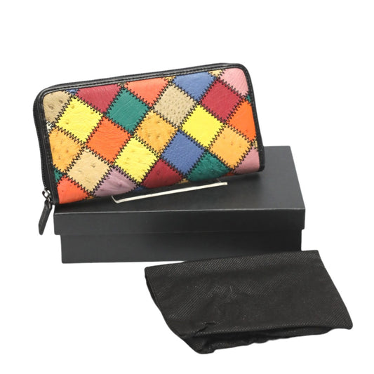 オーストリッチ ostrich 長財布
 長財布  パッチワーク ラウンドファスナー オーストリッチ LB-5055 マルチカラー 【SS】