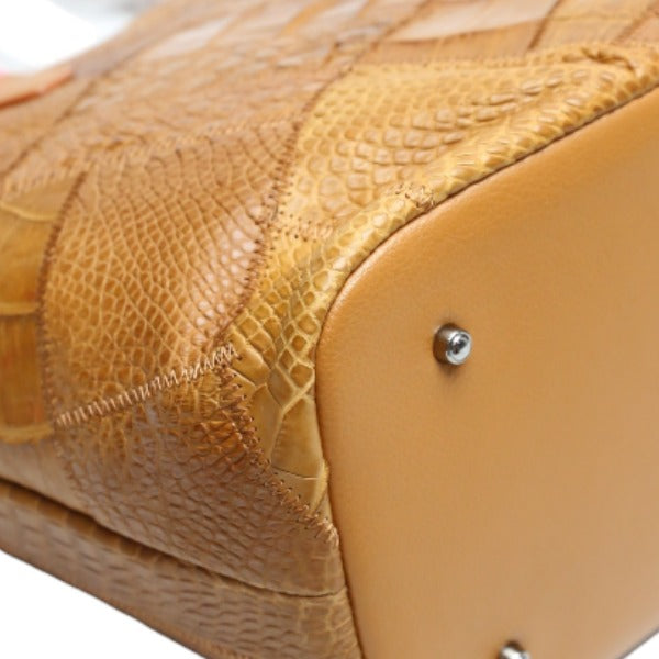 CROCODILE Shoulder Bag
Tote bag with zipper, patchwork, crocodile LB-7001 Cognac COGNAM