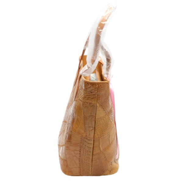 CROCODILE Shoulder Bag
Tote bag with zipper, patchwork, crocodile LB-7001 Cognac COGNAM