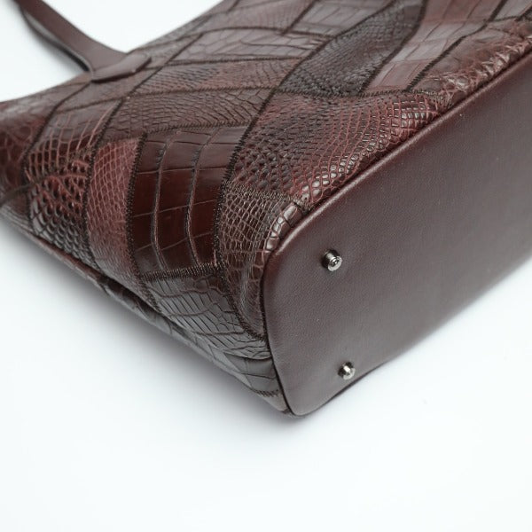 クロコダイル CROCODILE トートバッグ
トートバッグ パッチワーク 天ファスナー クロコダイル LB-7001 ワインレッド 【SS】
【中古】