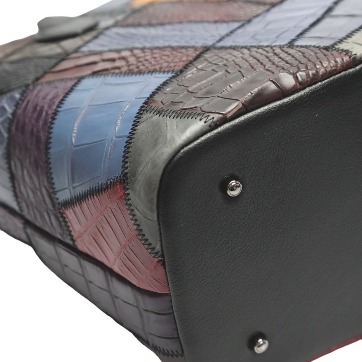 Crocodile CROCODILE Tote Bag
Tote bag, patchwork, zipper top, crocodile, LB-7001, multicolor
