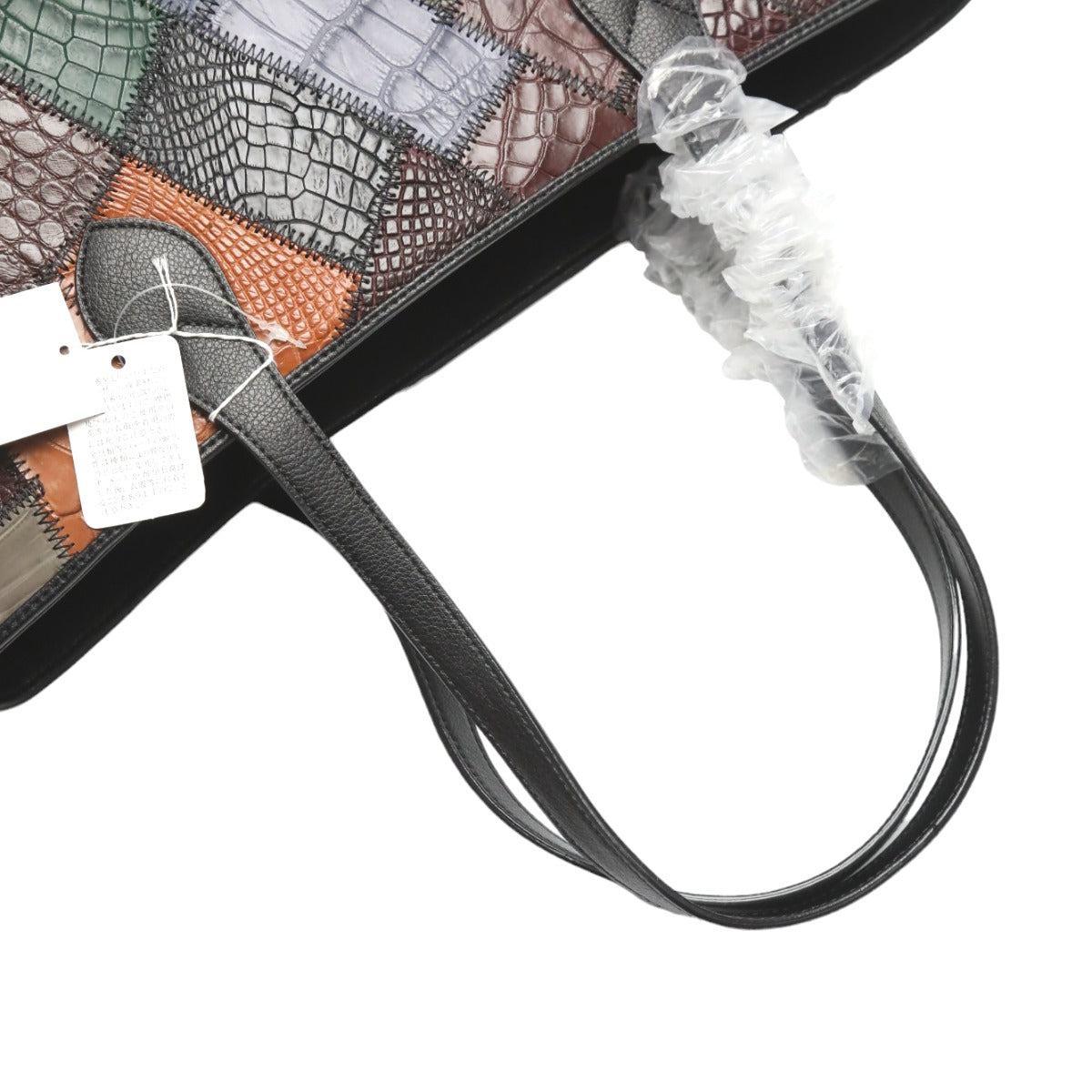 Crocodile CROCODILE Tote Bag
Tote bag, patchwork, zipper top, crocodile, LB-7001, multicolor