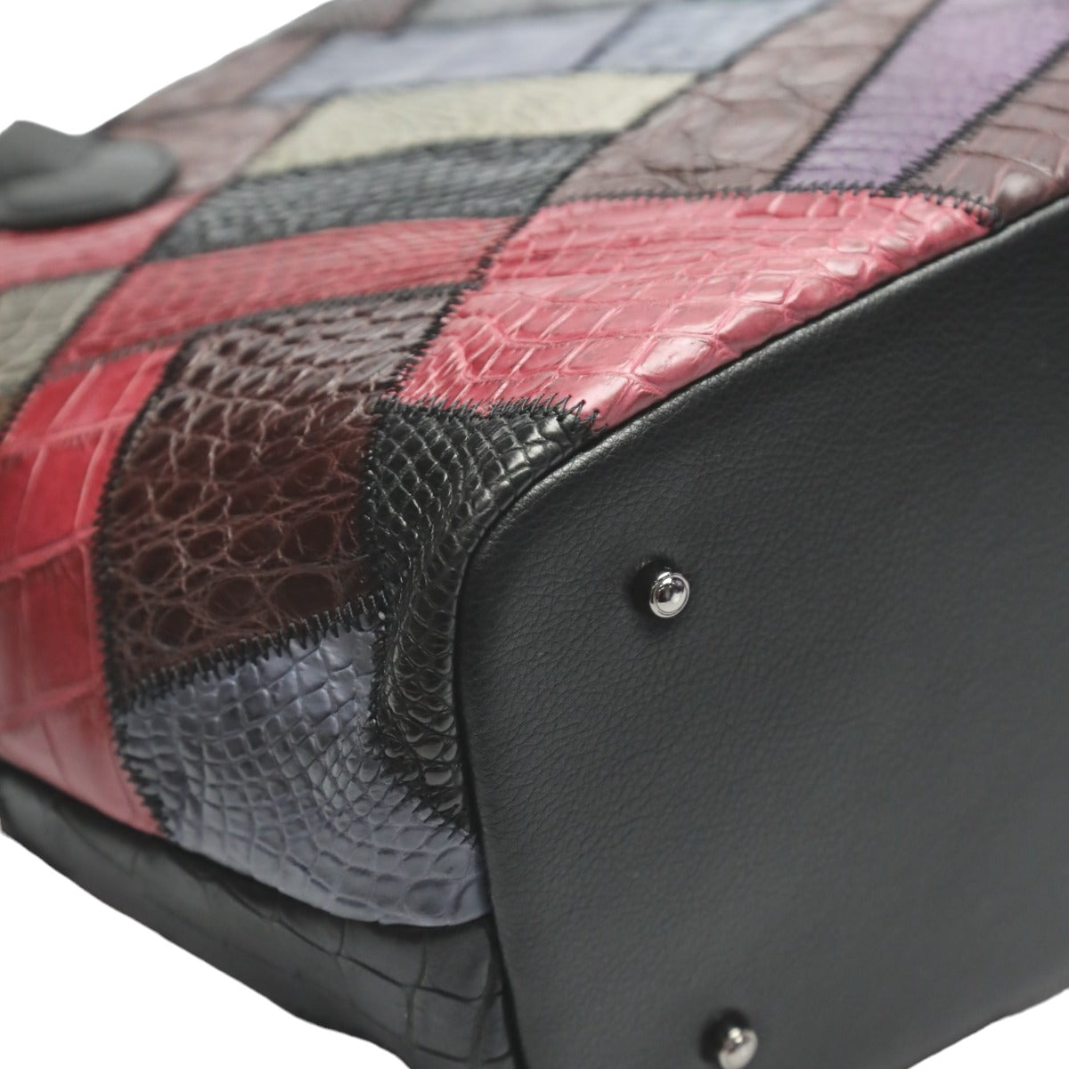 Crocodile CROCODILE Tote Bag
Tote bag, patchwork, zipper top, crocodile, LB-7001, multicolor
