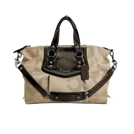 コーチ COACH ハンドバッグ
 トートバッグ アシュリー ドット ナイロン B1481-F20027 ブラウン 【SS】
 【中古】