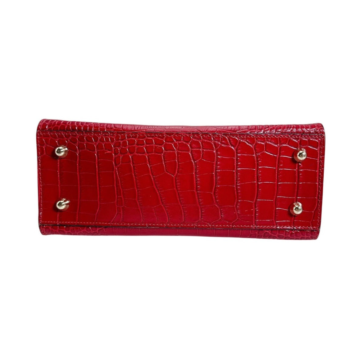 クロコダイル CROCODILE ハンドバッグ
2WAY 型押しクロコ ショルダー 牛革 レッド 【SS】
【中古】