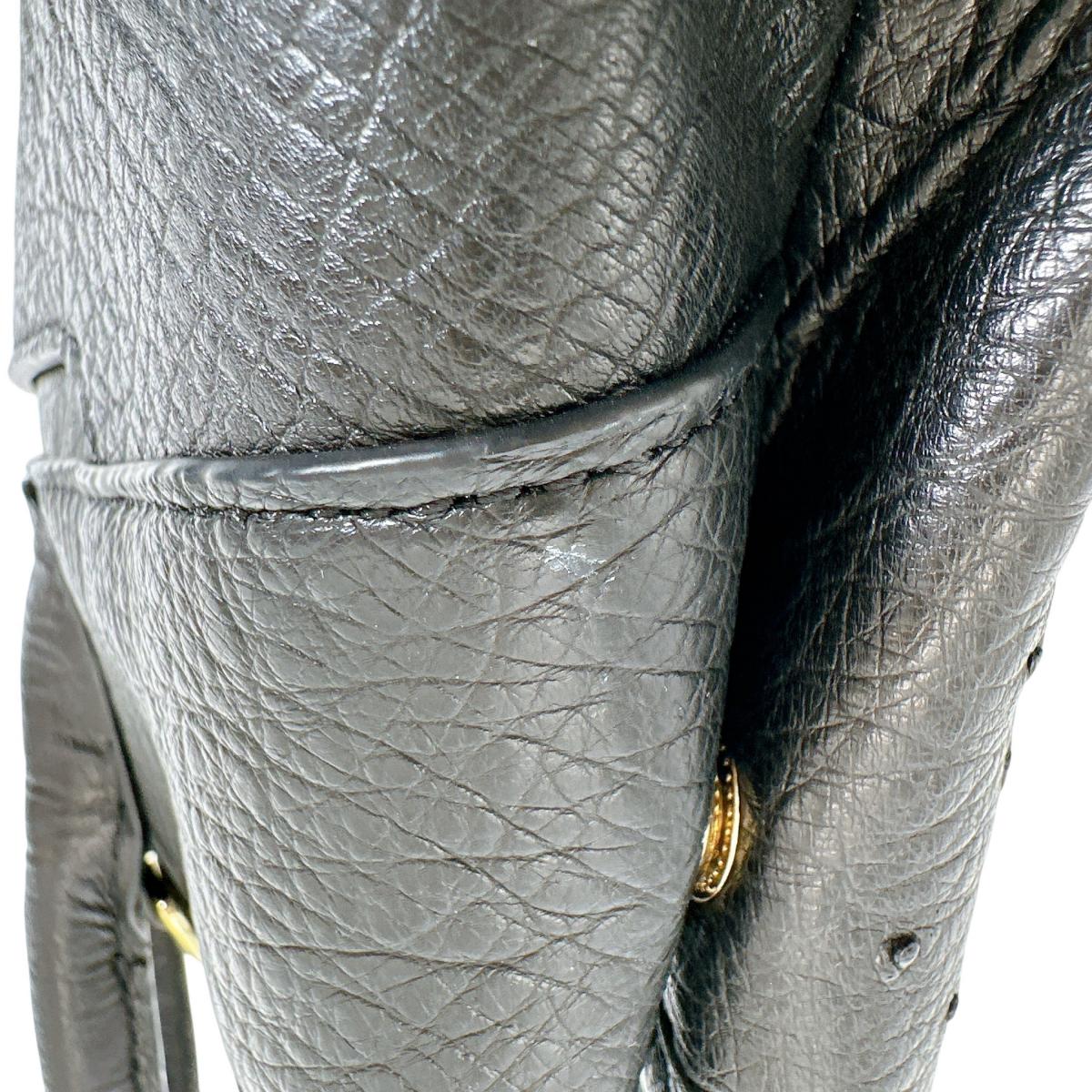 オーストリッチ ostrich ハンドバッグ
ショルダーバッグ クイルマーク 2WAYバッグ オーストリッチ ブラック 【SS】
【中古】