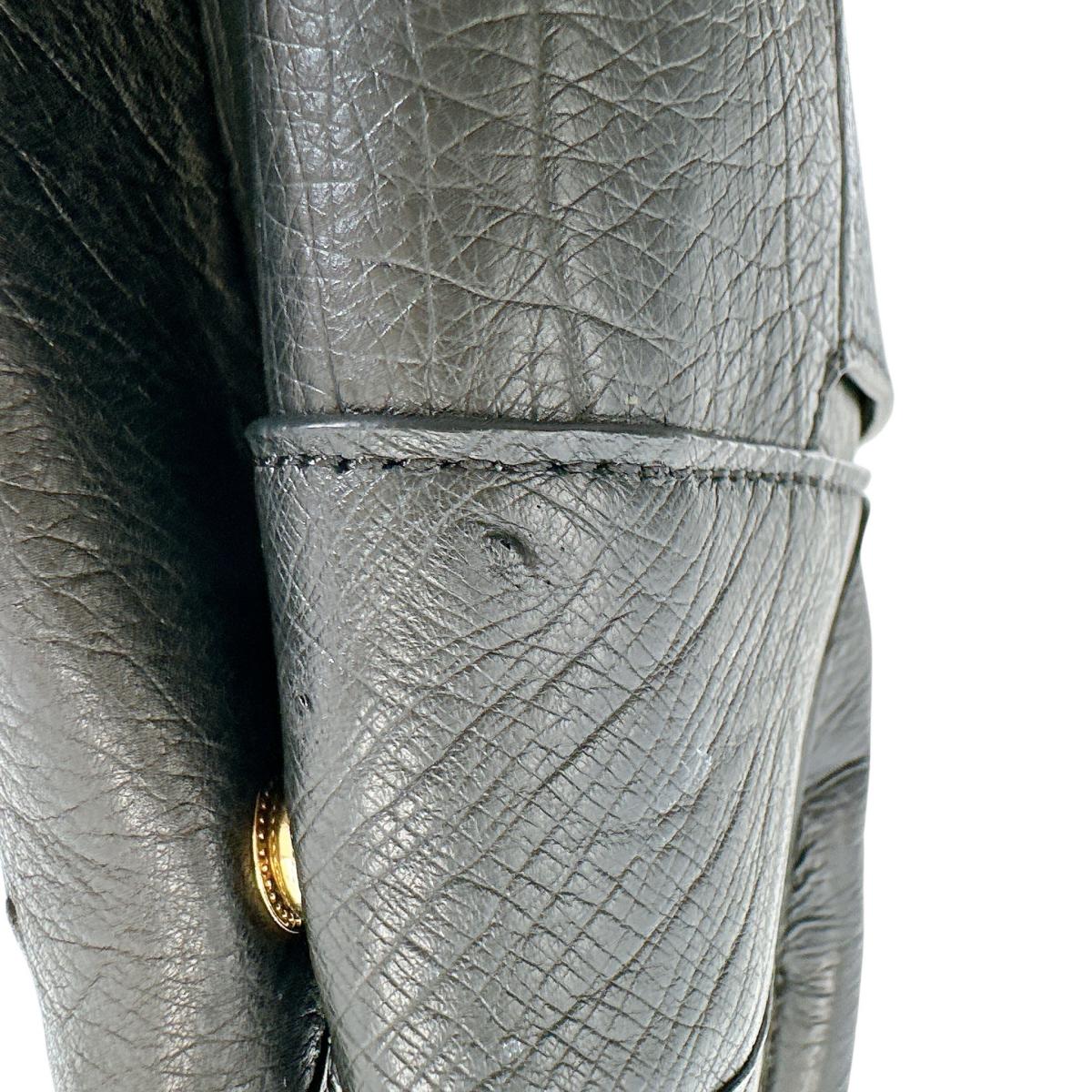 オーストリッチ ostrich ハンドバッグ
ショルダーバッグ クイルマーク 2WAYバッグ オーストリッチ ブラック 【SS】
【中古】