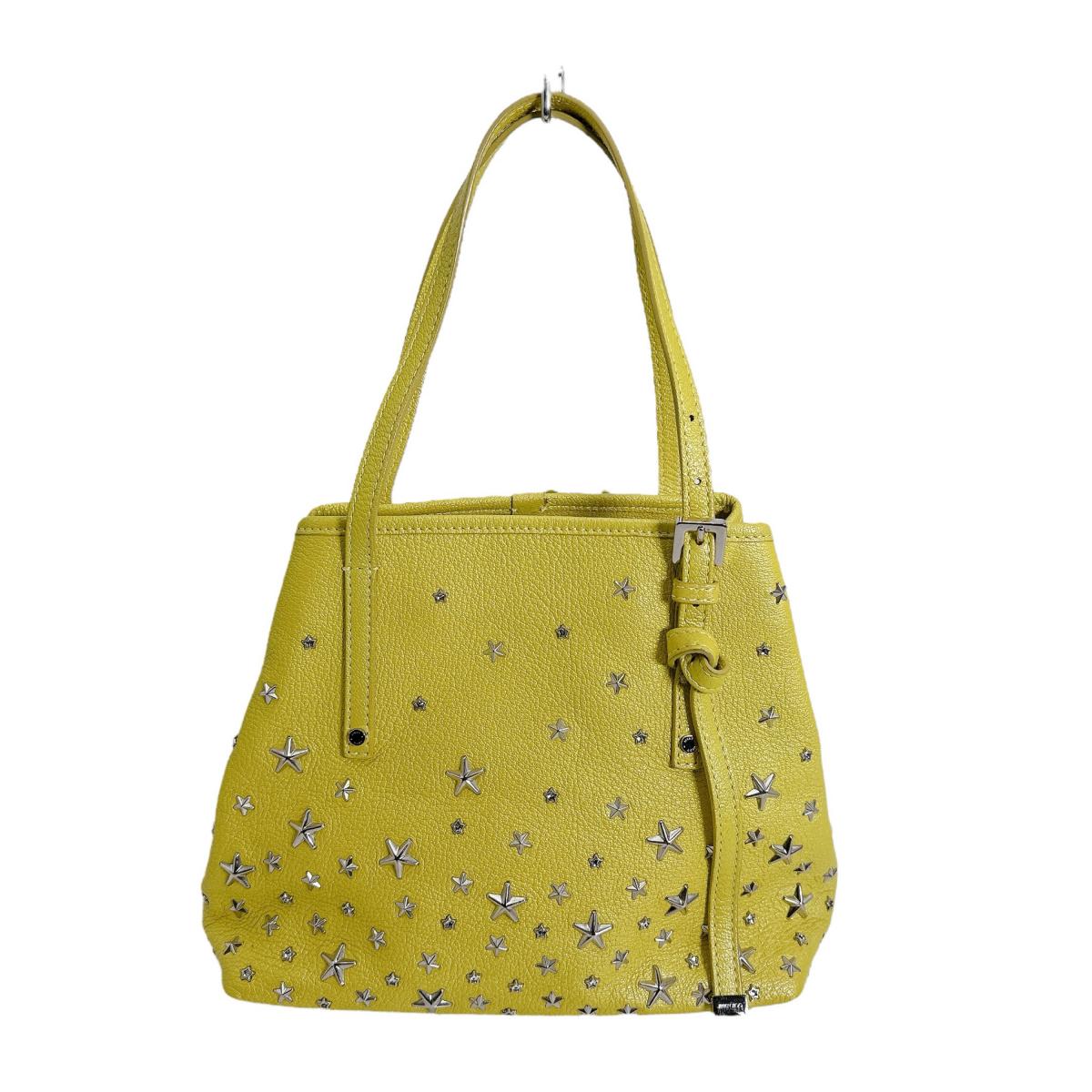 ジミーチュウ JIMMY CHOO ハンドバッグ
トートバッグ スタッズ スター レザー イエロー 【SS】
【中古】
