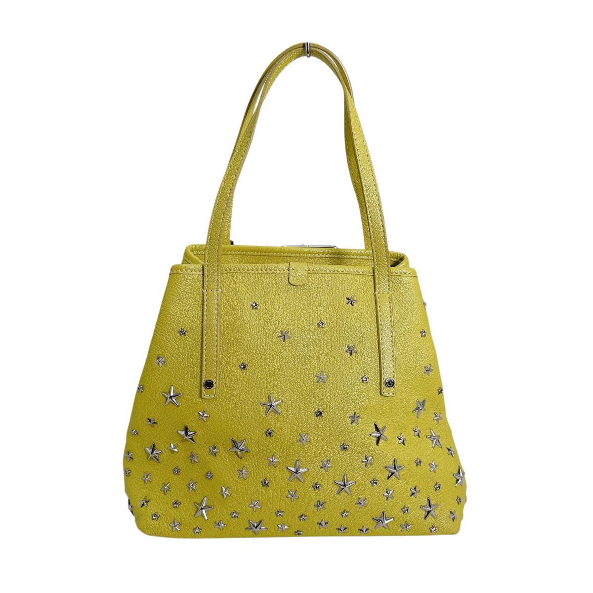 ジミーチュウ JIMMY CHOO ハンドバッグ
トートバッグ スタッズ スター レザー イエロー 【SS】
【中古】