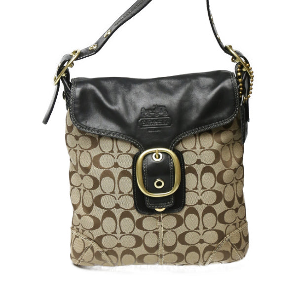 コーチ COACH ショルダーバッグ
斜めかけ シグネチャー レザー 11436 ブラック×ベージュ 【SS】
【中古】