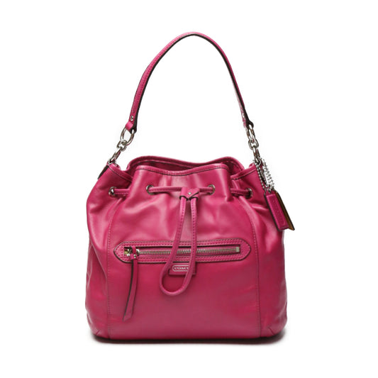 コーチ COACH ショルダーバッグ
 巾着 カーフ 2WAY レザー F25661 ピンク 【SS】
 【中古】