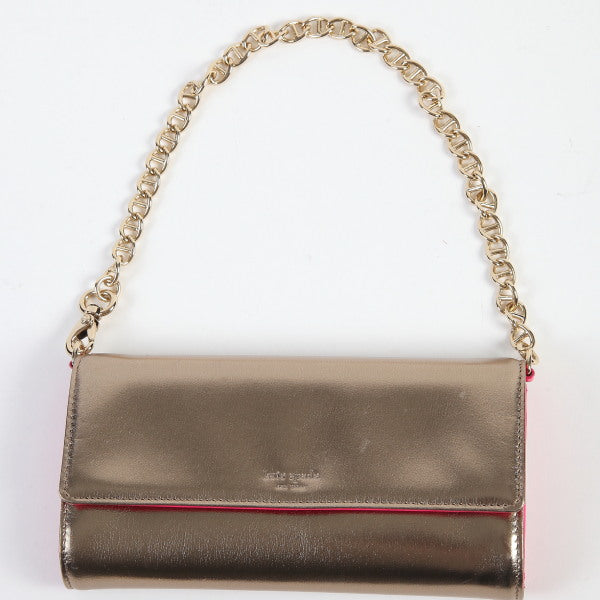 ケイトスペード Kate Spade 長財布
チェーンウォレット 3つ折り長財布 ミニバッグ ゴールド×ピンク 【SS】
【中古】