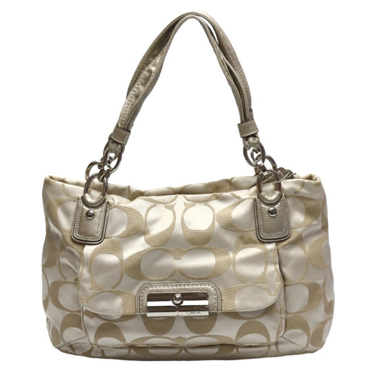 コーチ COACH トートバッグ
 ハンドバッグ クリスティングシグネチャー 肩掛け レザー 16778 ベージュ 【SS】
 【中古】