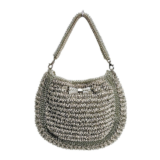 アンテプリマ ANTEPRIMA ハンドバッグ
 ワイヤーバッグ リボン 結婚式 ワイヤー シルバー 【SS】
 【中古】