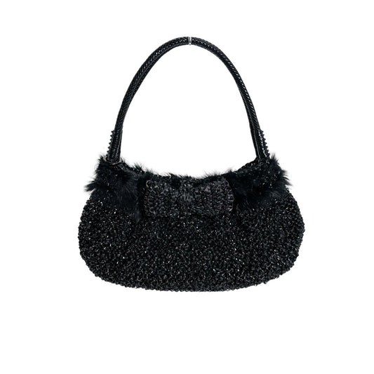 アンテプリマ ANTEPRIMA ハンドバッグ
 ワイヤーバッグ パーティー リボン ワイヤー ブラック 【SS】
 【中古】