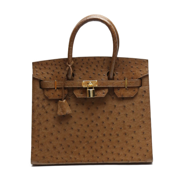 オーストリッチ ostrich ハンドバッグ
フルポイント クロシェット付き カデナ オーストリッチ ブラウン 【SS】
【中古】