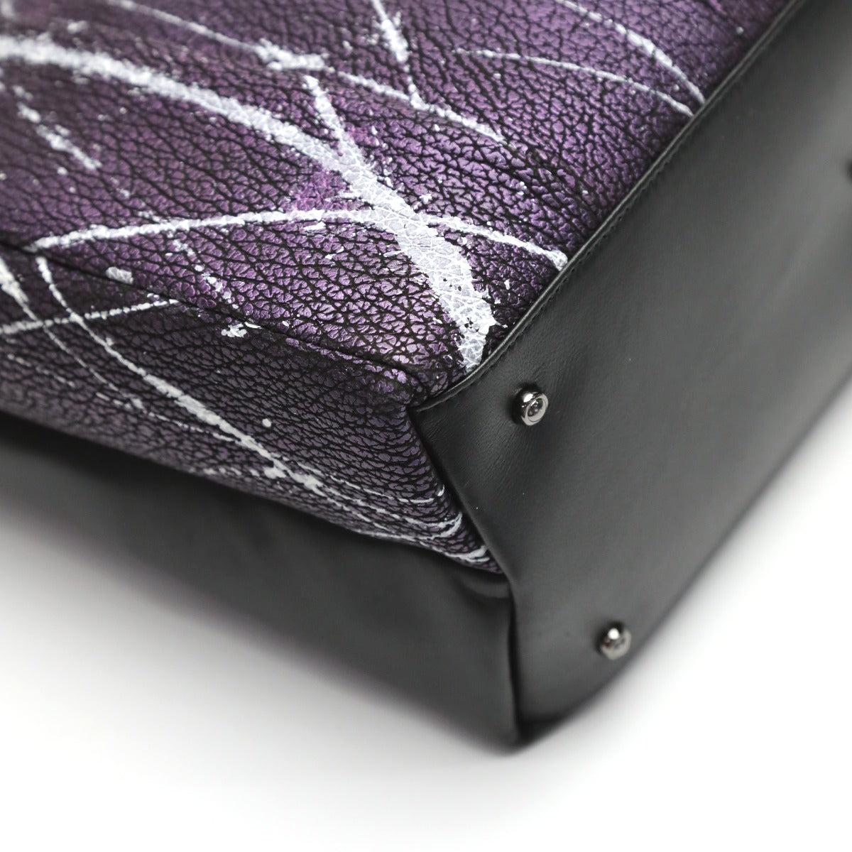 シャークスキン Shark Skin トートバッグ
ショルダーバッグ ラム シャーク ラムスキン LB-4199 ブラック×パープル 【SS】