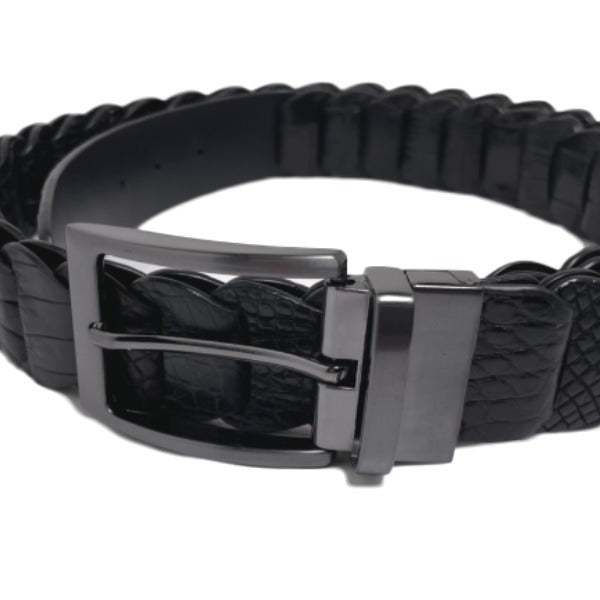 クロコダイル CROCODILE ベルト
ピンタイプバックル 編み込み長さ調整可能 ニッケル 35mm クロコダイル LJ-BG メタリック 【H】