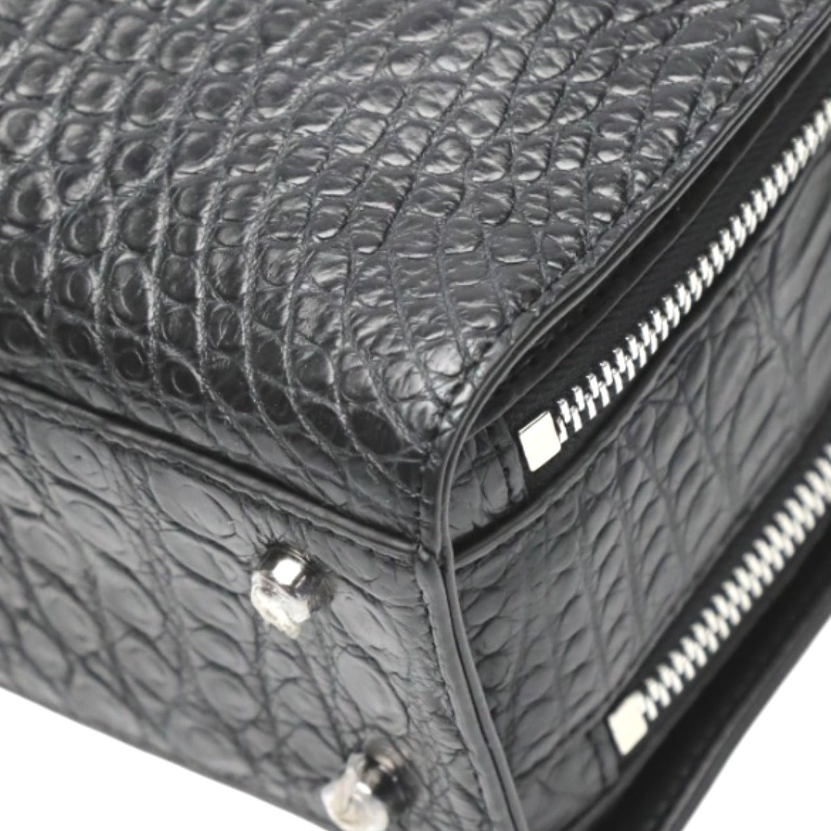 クロコダイル CROCODILE セカンドバッグ
ハンドバッグ マットクロコ 横型 クロコダイル Y.T-0001 ブラック 【SS】