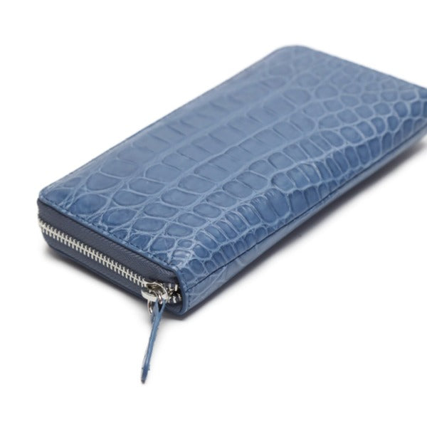 クロコダイル CROCODILE 長財布
サイドファスナー付き クロコダイル ラウンドファスナー クロコダイル W168L ブルー 【SS】