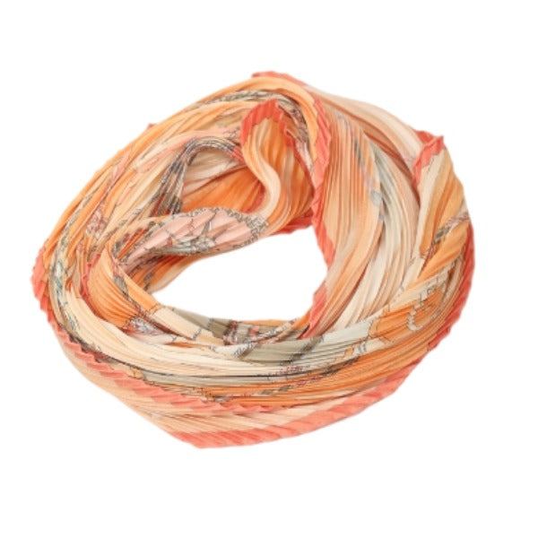 エルメス HERMES スカーフ
シルク100% face au large 沖に向かって プリーツカレ シルク オレンジ 【SS】
【中古】