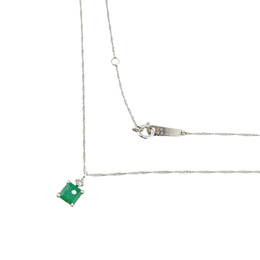 ネックレス
 ネックレス K18WG  エメラルド K18ホワイトゴールド ホワイトゴールド×グリーン 【SS】
 【中古】