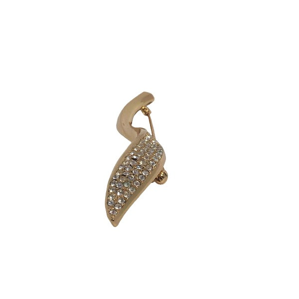 クリスチャンディオール Christian Dior ブローチ
回転ピンタイプ リーフモチーフ パヴェビジュー ゴールド 【SS】
【中古】