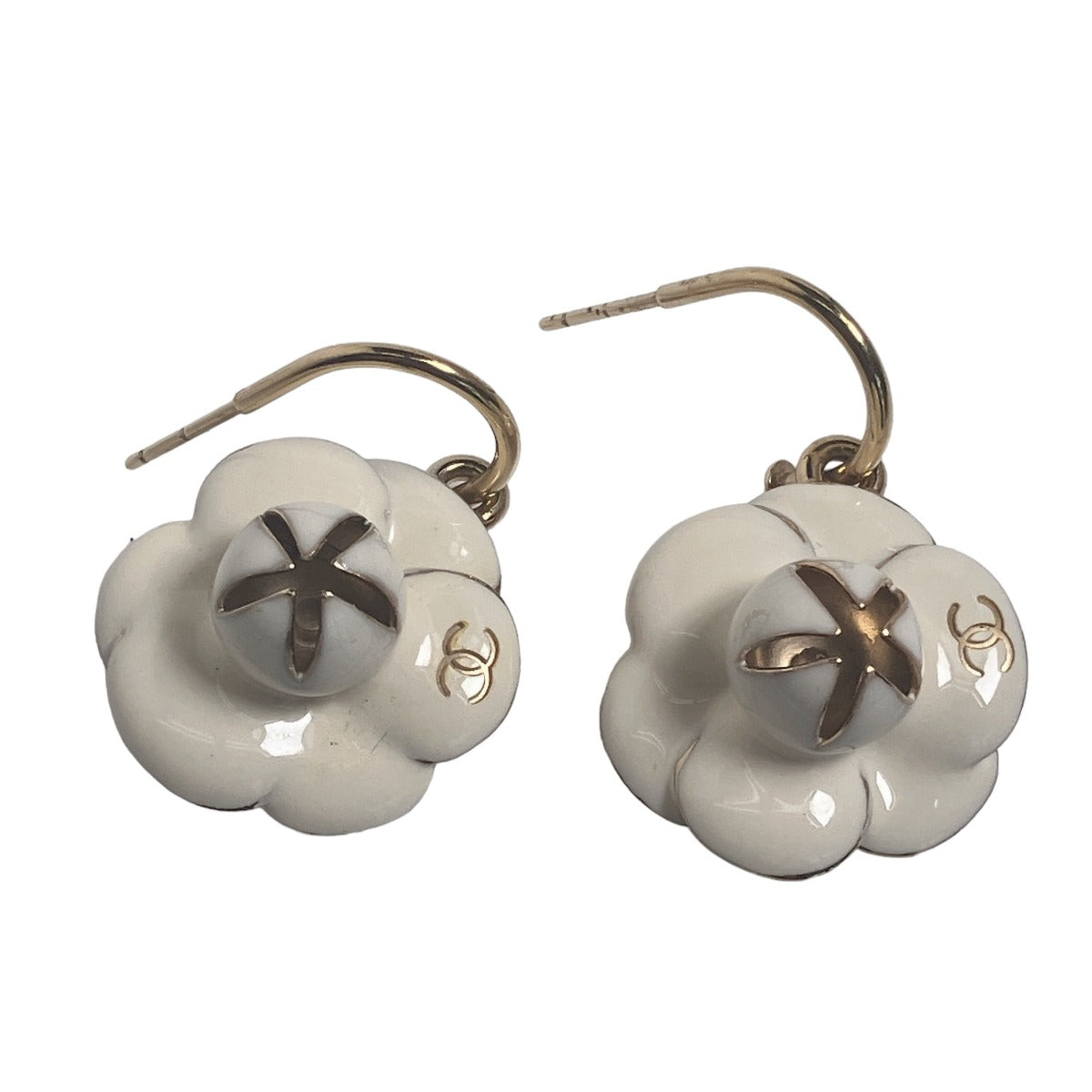 シャネル CHANEL ピアス
フープピアス ココマーク 02P カメリア メタル ホワイト/ゴールド 【SS】
【中古】