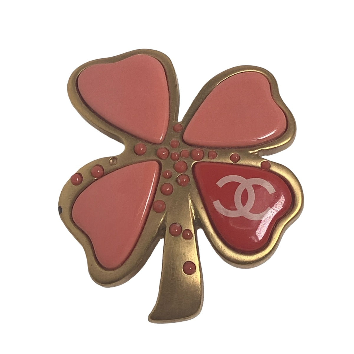 シャネル CHANEL ブローチ
コサージュ ココマーク 031P クローバー ゴールド/ピンク 【SS】
【中古】