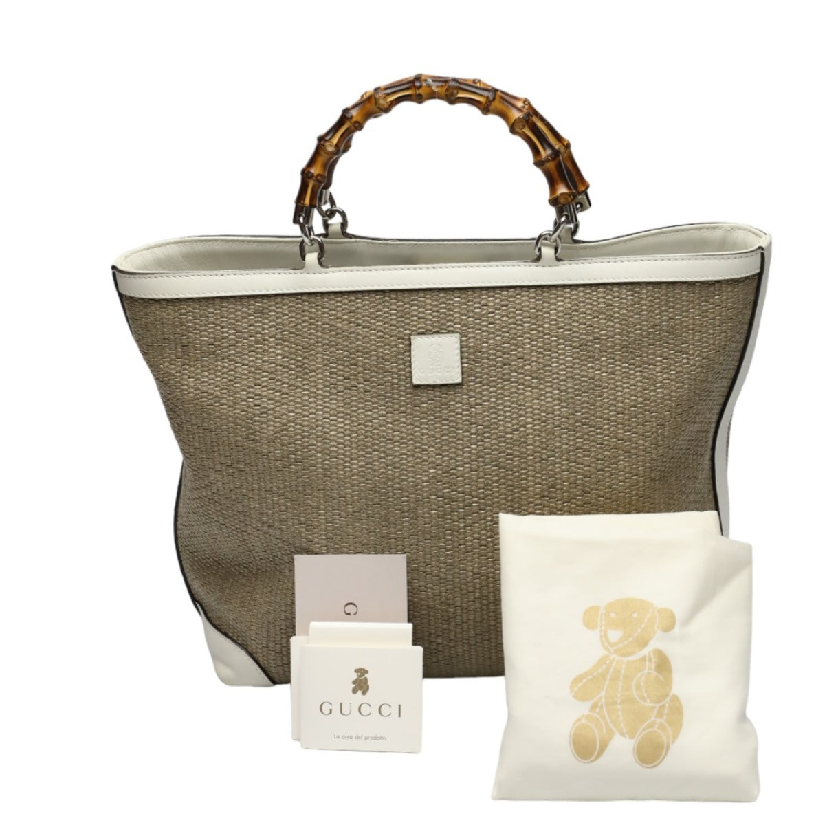 グッチ GUCCI ハンドバッグ
ハンドバッグ ストロー レザー バンブーショッパー キャンバス 311175 ベージュ×ホワイト 【SS】
【中古】